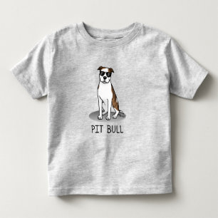 Koel Pit Bull met zonnebril (lt brindle white 3) Kinder Shirts