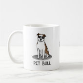 Koel Pit Bull met zonnebrillen (lt brindle white 3 Koffiemok (Links)