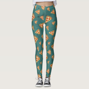 Koel pizza punten vintage turquoise patroon leggings