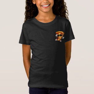 Koel Pizza Slice Mascotte met Zonnebril Kunst T-shirt
