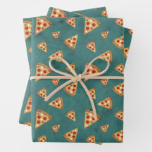 Koel pizza snij vintage teal patroon