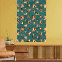 Koel pizza snij vintage teal patroon