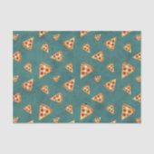 Koel pizza snij vintage teal patroon tissuepapier (Voorkant)