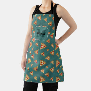 Koel pizza snijder vintage teal patroon Monogram Schort