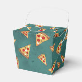 Koel pizza snijdt  blauwgroen patroon bedankdoosjes (Voorkant Zijde)