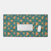 Koel pizza snijdt  blauwgroen patroon bureaumat (Keyboard & Muis)