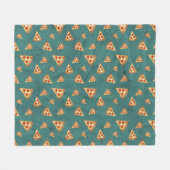 Koel pizza snijdt  blauwgroen patroon fleece deken (Voorkant (Horizontaal))