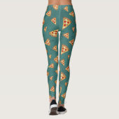 Koel pizza snijdt  blauwgroen patroon leggings (Achterkant)