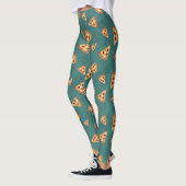 Koel pizza snijdt  blauwgroen patroon leggings (Links)