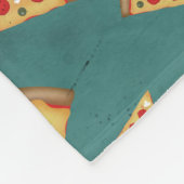 Koel pizza snijdt  blauwgroen patroon Monogram Fleece Deken (Hoek)