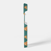 Koel pizza snijdt  blauwgroen patroon Monogram iPhone Hoesje (Linkerkant)