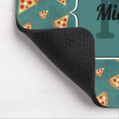 Koel pizza snijdt  blauwgroen patroon Monogram Muismat (Hoek)