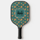 Koel pizza snijdt blauwgroen patroon Monogram Pickleball Paddle (Achterkant)