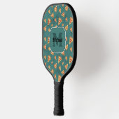 Koel pizza snijdt blauwgroen patroon Monogram Pickleball Paddle (Links)