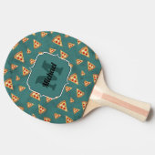 Koel pizza snijdt blauwgroen patroon Monogram Tafeltennisbatje (Zijkant)