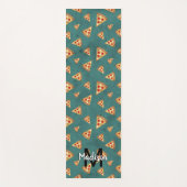 Koel pizza snijdt blauwgroen patroon Monogram Yogamat (Voorkant)
