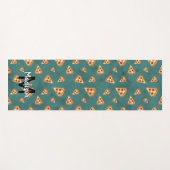 Koel pizza snijdt blauwgroen patroon Monogram Yogamat (Voorkant (horizontaal))