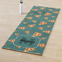 Koel pizza snijdt  blauwgroen patroon Monogram Yogamat