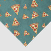 Koel pizza snijdt  blauwgroen patroon tissuepapier (Detail)