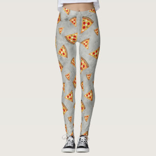 Koel pizza snijdt grijs patroon leggings