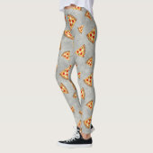 Koel pizza snijdt grijs patroon leggings (Links)