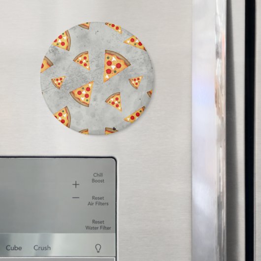 Koel pizza snijdt  grijs patroon magneet (Insitu (Koelkast))