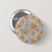Koel pizza snijdt  grijs patroon ronde button 5,7 cm (Voorkant /achterkant)