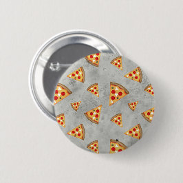Koel pizza snijdt  grijs patroon ronde button 5,7 cm