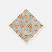 Koel pizza snijdt  grijs patroon servet (Hoek)