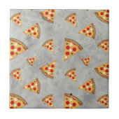 Koel pizza snijdt  grijs patroon tegeltje (Voorkant)