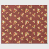 Koel pizza snijdt  rood patroon cadeaupapier (Vlak)