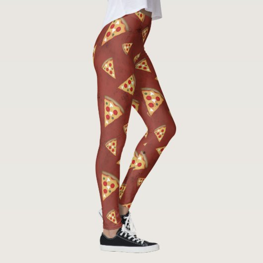 Koel pizza snijdt  rood patroon leggings (Rechts)