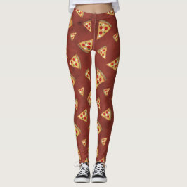 Koel pizza snijdt  rood patroon leggings