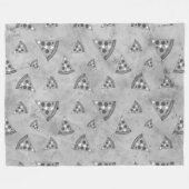 Koel pizza snijdt  zwart wit grijs patroon fleece deken (Voorkant (Horizontaal))