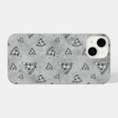 Koel pizza snijdt zwart wit grijs patroon iPhone hoesje (Achterkant horizontaal)