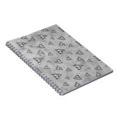 Koel pizza snijdt  zwart wit grijs patroon notitieboek (Rechterzijde)