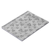 Koel pizza snijdt  zwart wit grijs patroon notitieboek (Linkerzijde)