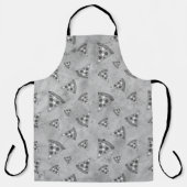 Koel pizza snijdt  zwart wit grijs patroon schort (Voorkant)