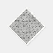 Koel pizza snijdt  zwart wit grijs patroon servet (Hoek)