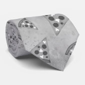 Koel pizza snijdt  zwart wit grijs patroon stropdas (Opgerold)