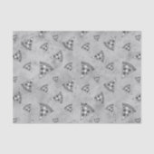 Koel pizza snijdt  zwart wit grijs patroon tissuepapier (Voorkant)