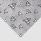 Koel pizza snijdt  zwart wit grijs patroon tissuepapier (Detail)