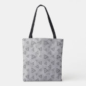 Koel pizza snijdt  zwart wit grijs patroon tote bag (Achterkant)