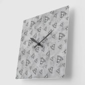 Koel pizza snijdt  zwart wit grijs patroon vierkante klok (Hoek)