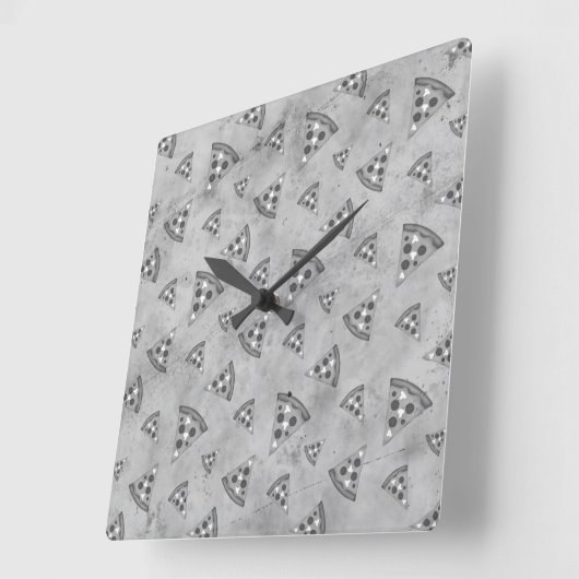 Koel pizza snijdt  zwart wit grijs patroon vierkante klok (Hoek)