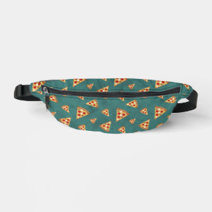 Koel pizza snijwerk vintage turquoise groen patroo heuptasje