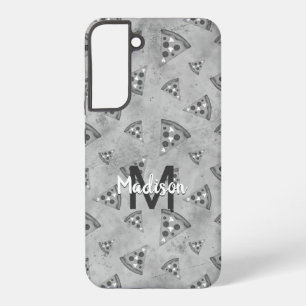 Koel pizzapunt vintage zwart wit grijs Monogram Samsung Galaxy Hoesje