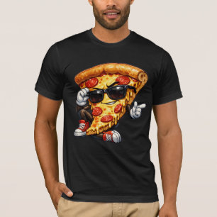 Koel pizzapuntmaskotte met zonnebril Kunst T-shirt