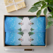 Koel plezier Snowman Sparkly-kerstbomen blauw Tissuepapier (Geschenk)