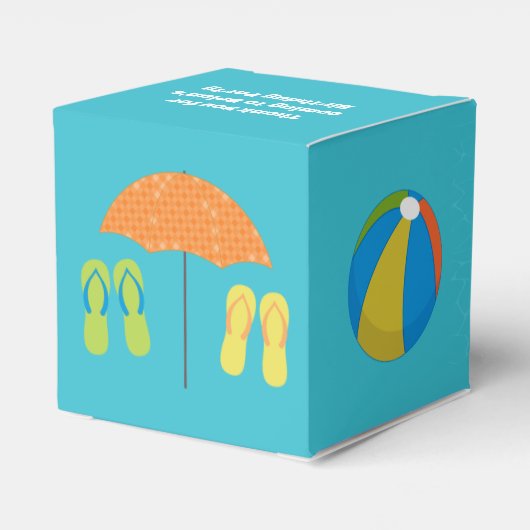 Koel Pool Party Boy die Kinder Blauwe Birthday zwe Bedankdoosjes (Achterkant)